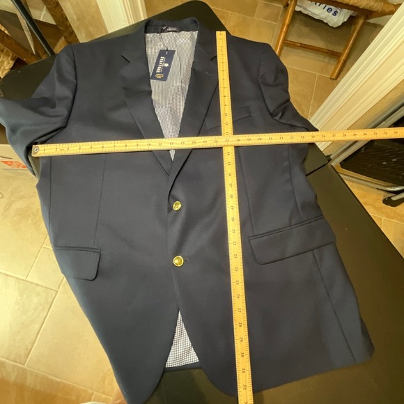 NWT Stafford Executive Classic Fit Blazer Navy Wool Men 48 REG Gold‎ Buttons - Picture 12 of 14